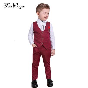 Set di abbigliamento Primavera Autunno Set di abbigliamento per bambini Abbigliamento per bambini Abiti Ragazzi Gentleman Moda Matrimonio Set di vestiti formali Gilet Camicia Pantalone 230110