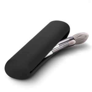 Storage Bags Black Silicone Cosmetic Bag Portable Travel Wash Makeup Brush Case Beauty Organizer Toiletry