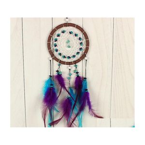 Novelty Items Antique Imitation Dreamcatcher Gift Checking Dream Catcher Net With Natural Stone Feathers Wall Hanging Decoration Orn Dhn2D