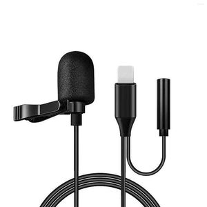 Microphones Portable 3.5mm Mini Microphone For Phone Clip-on Lapel Lavalier Condenser Professional Mic PC Laptop Type C USB