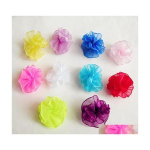 Dog Apparel 100Pc/Lot Candy Color Hair Bows Gauze Flower Puffs Dogs Accessories Pet Grooming Supplies Gift Drop Delivery Home Garden Dhpak