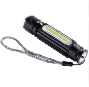 USB充電式T6 COB懐中電灯アルミニウム合金合アロイウォータープルーフトーチランプズームブルマグネットワーキングライト屋外緊急ランプ