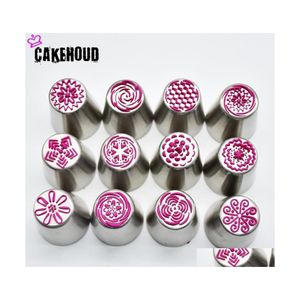 Baking Pastry Tools 18 Pieces / Set Of Russian Tip Icing Pipe Nozzle Stainless Steel Tips Cake Accessories Drop Delivery Home Gard Dhjwz