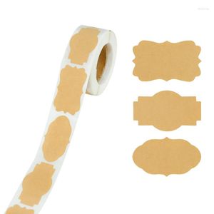 Gift Wrap 300Pcs/Roll Natural Vintage Blank Kraft Sealing Sticker DIY Self-Adhesive Baking Packaging Label Tags