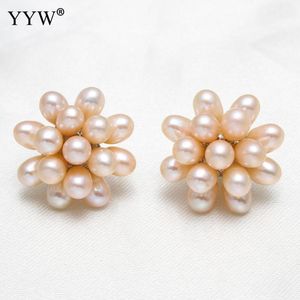 Kolczyki stadnina 1PAIR Freshwater Pearl for Women 2023 Mashing Jewely Pink White Black Rice Party Prezent 24x14 mm