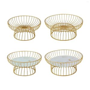 Plates Iron Wire Fruit Basket Serving Bowl Table Centerpiece Single Tier Dish For Household Kitchen Counter Cabinet