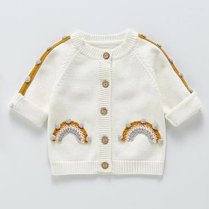ジャケット幼児の女の子の男の子手作りセーターコート幼児少女編みカーディガン春の服