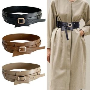 Belts Fashion Skirt Dress Coat Ladies Classic Corset Band Pin Buckle Cummerbunds Leather Waistband Luxury Knot Wide