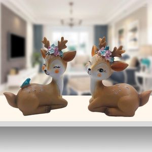 Interiördekorationer Auto Cuto Deer Hem Home Decoration Accessories Fairy Garden Miniature Animal Figures bil Desktop Decor Birthday Present