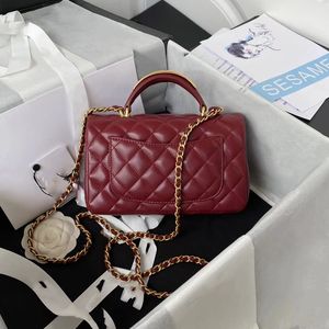 Kalite Bayanlar Crossbody Bag Designer Lüks Metal Tutar Mini Çanta Klasik Moda Koyun Dinini Marka Marka Flip Bag