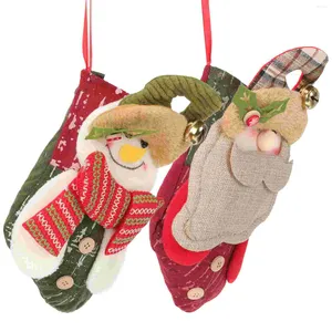Decorações de Natal Staque as meias de Natal do presente de árvore de doces Sacos pendurados para decoração de férias larência de larnas decorativas