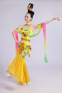 Stage Wear (0133)woman Ancient Beauty Thinland Dunhuang Flying Dance Clothing Long Sleeves Costumes Moon Folk Party Dress