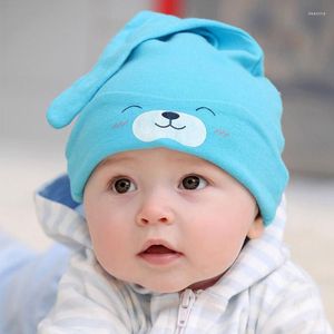Şapkalar Bebek Beanie Kapakları Çocuklar İçin Knotted Sevimli Karikatür Kemik Doğdu Bebek Uyku Beanies Borns Kış Çocuk