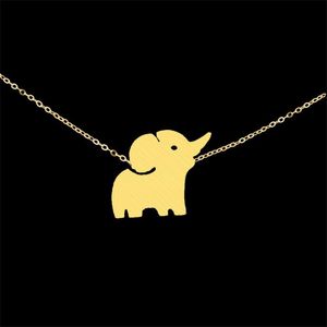 Anhänger Halsketten Tierschmuck Edelstahl Niedliche Kalb Elefant Statement Halskette Goldfarbe Kette Halsband Frauen Kragen Muttertag