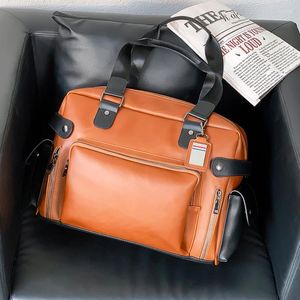 Duffel Bags 2023 Retro Mardy Travel Duffle Bag Высококачественная сумасшедшая лошадь кожа мужская сумочка большая емкость