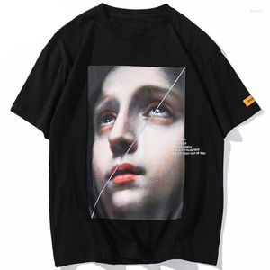 メンズTシャツハラジュクシャツストリートウェアメンズ面白い女の子プリント2023半袖コットントップスティーヒップホップストリートシャツ