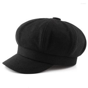 Ball Caps Adult Winter Felt Octagonal Hat Lady Fashion Sboy Cap Big Bone Man Plus Size Beret