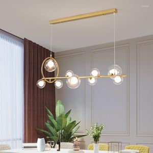 Lampade a sospensione Nordic Simple Modern Restaurant Chandelier 2023 Magic Bean Lamp Long Bar Negozio creativo Tavolo da pranzo