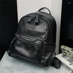 Backpack Large-capacity Men Travel Computer Casual Fashion Designer Bag Soft Leather Men's