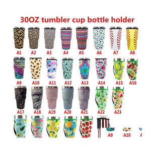 Drinkware Handle 30Oz Tumbler Sleeve 29 Styles Neoprene Cup Er With Carrying Keep Cool Antize Bag Drop Delivery Home Garden Kitchen Dhwbv