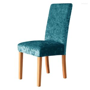 Крышка стулья RetailWholesale Universal Size Shiny Velvet Cope Cover Solid Color Strect Seat for Room Banquet EL