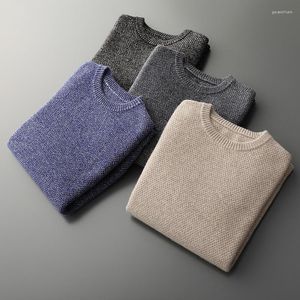 Męskie swetry 2023 Lekka luksusowa moda kaszmirowa SWEATER MĘŻCZYZN HOUND KORLAR 7-styny ​​podwójny przędze zagęszczona baza na dzianin ciepła