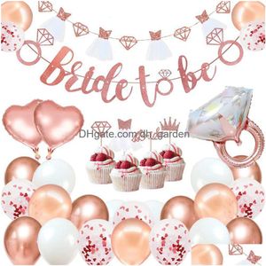 Anderes Event Partyzubehör Weihnachten Einzelset Bride To Be Roségold Ballonpaket Drop Lieferung Hausgarten Festlich Dhgarden Dhcfl