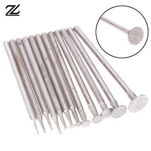 12st 2.3 Shank Diamond Sliping Burr Needle Point Gravering Carving Polishing Glass Jade Stone Borr Bit Rotary Tool Set