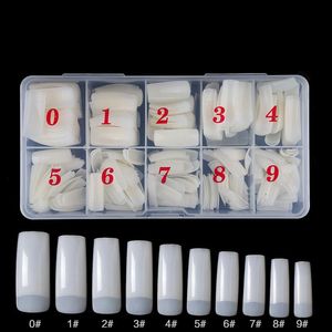 False Nails 500Pcs/Box French Fake Natural Clear Acrylic Half Cover Press On Extensions Tools For Manicure DIY Tips