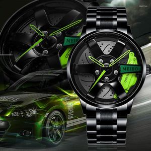 Orologi da polso 2023 Fashion 3D Sport Car Wheel Watch Orologi di lusso al quarzo da uomo unici