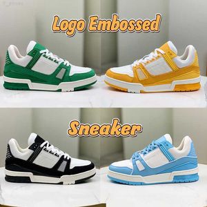 2023 Luxury Designer Casual Shoes Präglad tränare Sneaker Triple White Pink Sky Blue Black Green Gul denim Låg Mens Sneakers Women Trainers