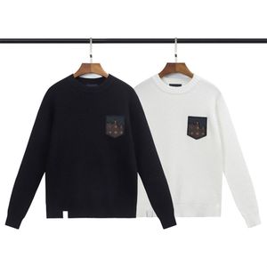 Tasarımcı Benzersiz Sweater Classic Pocket Dekorasyon Sweatshirts Erkek Hoodies siyah beyaz mevcut