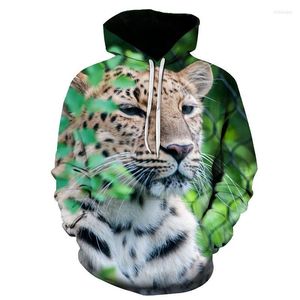 Felpe con cappuccio da uomo moda casual leopardo sciolto stampa 3D felpa con cappuccio uomo donna pullover hip hop felpa Harajuku animale oversize