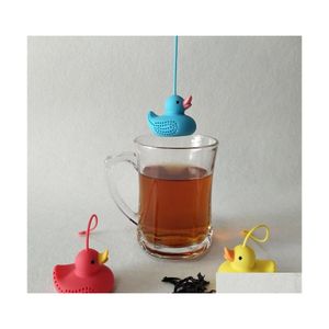 Coffee Tea Tools Little Duck Infuser Yellow Red Blue Color Bag 5X5X4.3Cm Mini Strainer Drop Delivery Home Garden Kitchen Dining Ba Dhm6R