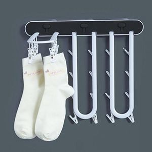 Clothing Storage & Wardrobe Wall Mounted Drying Rack Underwear Sock Clip Hanger Multi-Function Clothes Windproof Plastic RacksClothing