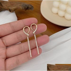 Stud Fashion Jewelry S925 Sliver Post Geometry Rhinstone Dangle Earrings Drop Delivery Dhd40