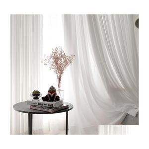 Vorhang Weiß Tle Vorhänge für Wohnzimmer Dekoration Moderne Chiffon Solide Sheer Voile Küche Home Drop Lieferung Garten Textilien Wi Dhkiq