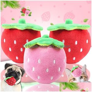 Giocattoli per cani da masticare Giocattolo per animali domestici con cigolii ripieni di cartoni animati Simpatico puzzle di peluche per cani Cat Chew Squeaker Squeaky Stberry Drop Deliver Dhgarden Dhm0K