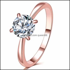 Pierścienie zespołowe 18K klasyczny 1,2ct Biała złoto Wyciągnięte duże CZ Diamond Top Design 4 PRONG Małże ślubne dla kobiet 878 Q2 Drop dostarczenie DH2KT