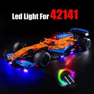 42141のテクニカルRC LEDライトセットをブロックするMcLarensdレースカービルディングシティビークルブリックキットおもちゃ子供番号230111