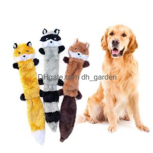 Dog Toys Chews Squeaky Plush Toy Cute Animal Raccoon Shape Pet Chew Accessories Bite Resistant Sound Chewing Drop Delivery Dhgarden Dhs9F