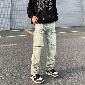 Männer Jeans Streetwear 2023 Vintage Baggy Denim Breite Bein Slim Fit Mann Casual Hosen Männliche Hosen