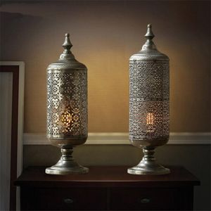 Table Lamps Neoclassical American Country Carved Hollow Decor Lamp Retro Southeast Asia Living Room Bedroom Bedside Lights