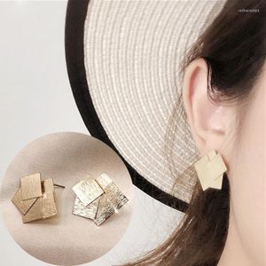 Stud Earrings Fashion Trendy Women Gold Silver Color Wire Drawing Geometric Irregular Metal Studs Ear Hook Jewelry Ornaments Gifts