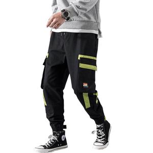 Męskie spodnie Hip Streetwear Slim Fit Joggers Men Cotton Cargo Pant Spodni Elastyczne talię harem Abz344