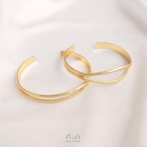 Bangle Stärk Färgretention 14K True Gold Filled Manual Circle Copper Simple Armband Manschett Bangles Diy Jewelry Findings