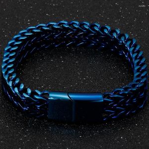 Braccialetti a maglie Bracciale da uomo in acciaio inossidabile Manici larghi 12 mm Catena Charm Bracciale da uomo Cuban Mesh Homme Jewelry