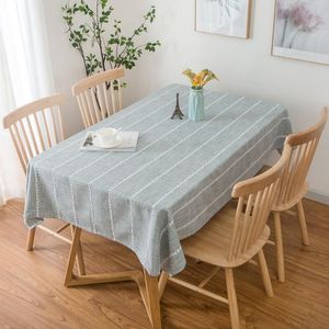 Table Cloth Artistic Simple Ins Style Coffee Tablecloth Country Idyllic Lattice Striped Cover Towel Household Dustproof