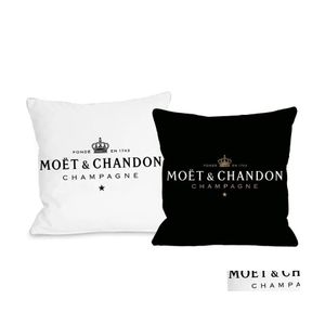 Подушка/декоративная подушка черная veet print moet cushion er хлопок, сделанный наволочкой мягкий корпус высококачественная доставка для печати дома dhhq9