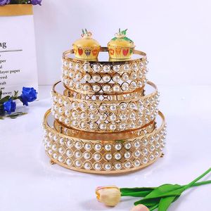 Bakeware Tools Other 1pc Gold Mirror Metal Cake Stand Round Cupcake Wedding Birthday Party Dessert Pedestal Display Plate Home Decor